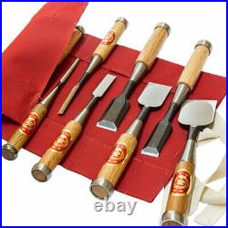 10 Pcs Set Oire Japanese Woodworking Carpentry Tool Chisel Nomi With Case New Z0