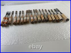 18pc Japanese Chisel Nomi Set Signed Tataki Oire Woodworking Tools Vintage DIY