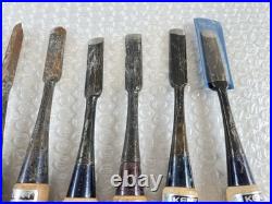 18pc Japanese Chisel Nomi Set Signed Tataki Oire Woodworking Tools Vintage DIY