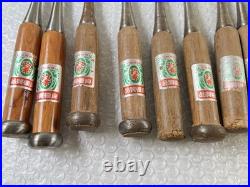 18pc Japanese Chisel Nomi Set Signed Tataki Oire Woodworking Tools Vintage DIY