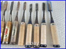 18pc Japanese Chisel Nomi Set Signed Tataki Oire Woodworking Tools Vintage DIY