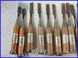 18pc Japanese Chisel Nomi Set Signed Tataki Oire Woodworking Tools Vintage DIY