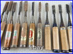 18pc Japanese Chisel Nomi Set Signed Tataki Oire Woodworking Tools Vintage DIY