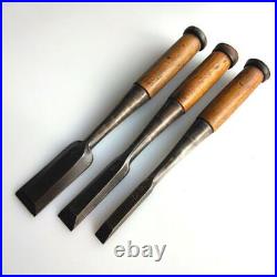 3 Pcs Set Chisel Japanese Woodworking Carpentry Tools Tataki Oire Nomi Vintage