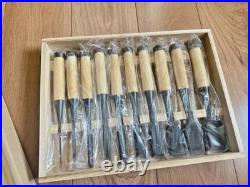 3rd Kunikei Oire Nomi Japanese Bench Chisel Set of 10 Ikeda Yoshiro With Box 3rd Kunikei Oire Nomi Japanese Bench Chisel Set of 10 Ikeda Yoshiro With Box