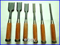 3rd Kunikei Oire Nomi Japanese Bench Chisels Set of 6 Used