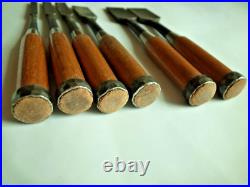 3rd Kunikei Oire Nomi Japanese Bench Chisels Set of 6 Used