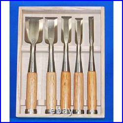 3rd Sukemaru Oire Nomi Japanese Bench Chisels HSS Steel Red Oak Set of 5 New