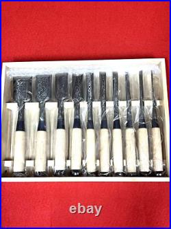 3rd Sukemasa Damascus Suminagashi Oire Nomi Japanese Bench Chisel Set of 10 Used