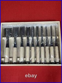 3rd Sukemasa Damascus Suminagashi Oire Nomi Japanese Bench Chisel Set of 10 Used