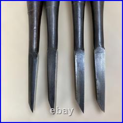 4pc Japanese Chisel Set Oire Nomi KOTETSU & NAOHIDE Sharpened Ready to Use Wood