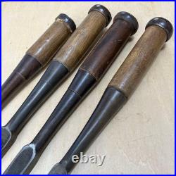4pc Japanese Chisel Set Oire Nomi KOTETSU & NAOHIDE Sharpened Ready to Use Wood