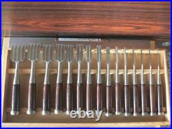 Akitoshi Japanese Bench Chisels Oire Nomi Set of 15 Multi-Hollow Back Polished