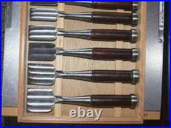 Akitoshi Japanese Bench Chisels Oire Nomi Set of 15 Multi-Hollow Back Polished