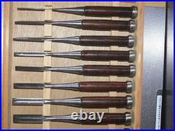 Akitoshi Japanese Bench Chisels Oire Nomi Set of 15 Multi-Hollow Back Polished