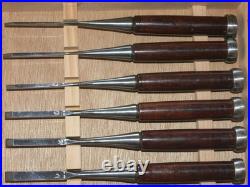 Akitoshi Japanese Bench Chisels Oire Nomi Set of 15 Multi-Hollow Back Polished