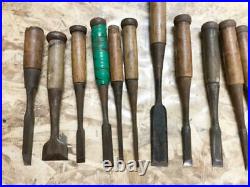 Chisel Nomi 22-piece set USED Japanese Carpenter Tool F/S from JAPAN A