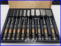 Chiyonobu Oire Nomi Japanese Bench Chisel Set of 10 Ebony Mulch Hollows Ura