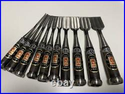 Chiyonobu Oire Nomi Japanese Bench Chisel Set of 10 Ebony Mulch Hollows Ura