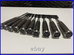 Chiyonobu Oire Nomi Japanese Bench Chisel Set of 10 Ebony Mulch Hollows Ura