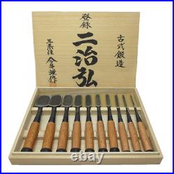 Fujihiiro Oire Nomi Japanese Bench Chisels Set of 10 Imai Chutaro Red Oak