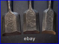 Fujihiro Damascus Mokume 10x set 3-42mm Japanese Bench Chisel Oire Nomi W#1