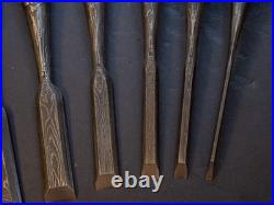 Fujihiro Damascus Mokume 10x set 3-42mm Japanese Bench Chisel Oire Nomi W#1