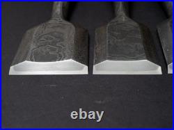 Fujihiro Damascus Mokume 10x set 3-42mm Japanese Bench Chisel Oire Nomi W#1