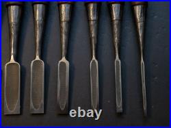 Fujihiro Damascus Mokume 10x set 3-42mm Japanese Bench Chisel Oire Nomi W#1