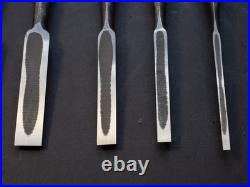 Fujihiro Damascus Mokume 10x set 3-42mm Japanese Bench Chisel Oire Nomi W#1