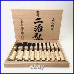 Fujihiro Japanese Oire Nomi Bench Chisels Set of 10 White Oak Imai Chutaro