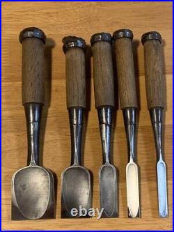 Fujihiro Japanese Oire Nomi Bench Chisels Set of 5 Used