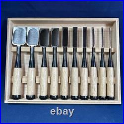 Fujihiro Oire Nomi Japanese Bench Chisels White Steel #2 White Oak Set of 10