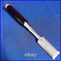 Fujihiro Yakko Nomi Japanese Bench Chisel 24mm White Oak White Steel #2 Damascus