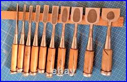 Funahiro Japanese Bench Chisel Oire Nomi Funazu Yuji Gummi wood Set of 10