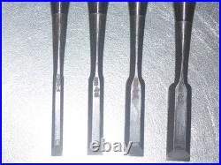Funahiro Japanese Bench Chisels / Oire Nomi 9, 12, 15, 18mm Set of 4 Unused