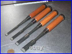 Funahiro Japanese Bench Chisels / Oire Nomi 9, 12, 15, 18mm Set of 4 Unused