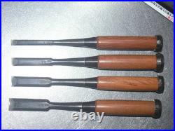 Funahiro Japanese Bench Chisels / Oire Nomi 9, 12, 15, 18mm Set of 4 Unused