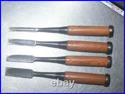 Funahiro Japanese Bench Chisels / Oire Nomi 9, 12, 15, 18mm Set of 4 Unused