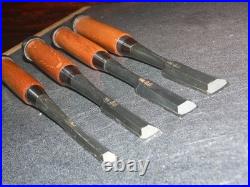 Funahiro Japanese Bench Chisels / Oire Nomi 9, 12, 15, 18mm Set of 4 Unused