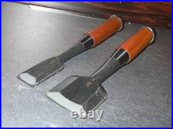 Funahiro Oire Nomi Japanese Bench Chisels 24, 48mm Set of 2 Red oak Unused