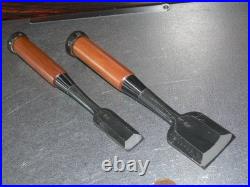 Funahiro Oire Nomi Japanese Bench Chisels 24, 48mm Set of 2 Red oak Unused