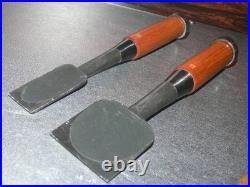 Funahiro Oire Nomi Japanese Bench Chisels 24, 48mm Set of 2 Red oak Unused
