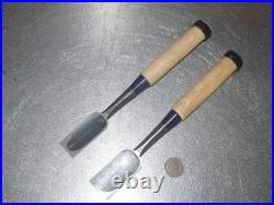 Funahiro Oire Nomi Japanese Bench Chisels 24mm, 30mm Set of 2 White oak Unused