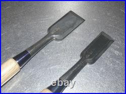 Funahiro Oire Nomi Japanese Bench Chisels 24mm, 30mm Set of 2 White oak Unused