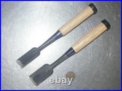 Funahiro Oire Nomi Japanese Bench Chisels 24mm, 30mm Set of 2 White oak Unused
