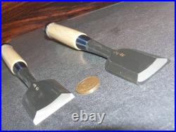 Funahiro Oire Nomi Japanese Bench Chisels 36mm, 42mm Set of 2 White oak Unused