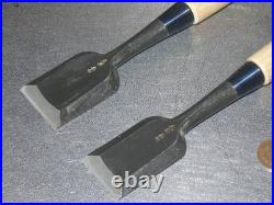 Funahiro Oire Nomi Japanese Bench Chisels 36mm, 42mm Set of 2 White oak Unused