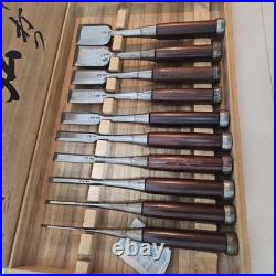 Funahiro Oire Nomi Japanese Bench Chisels Multi Hollows Polished Set of 10 Used
