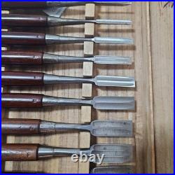 Funahiro Oire Nomi Japanese Bench Chisels Multi Hollows Polished Set of 10 Used